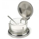 SALT SERVER W/SPOON GLAS & SS